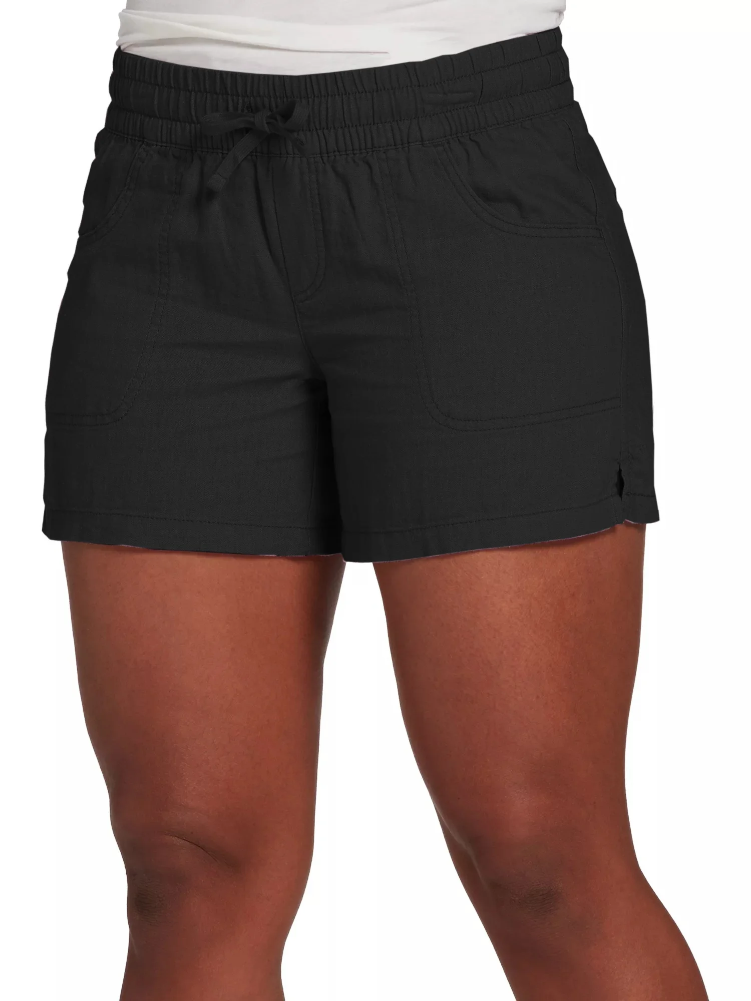 2023 S-5XL Fashion Women Summer Casual Solid Color Elastic Waist Lace Up Split Shorts Casual Short Pants