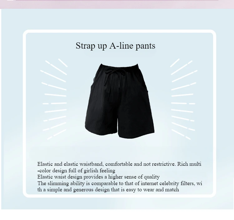 Casual Linen Shorts Women Gym Workout Shorts Cotton Shorts Summer Big Size Loose Home Beach Hot Lace Up Shorts