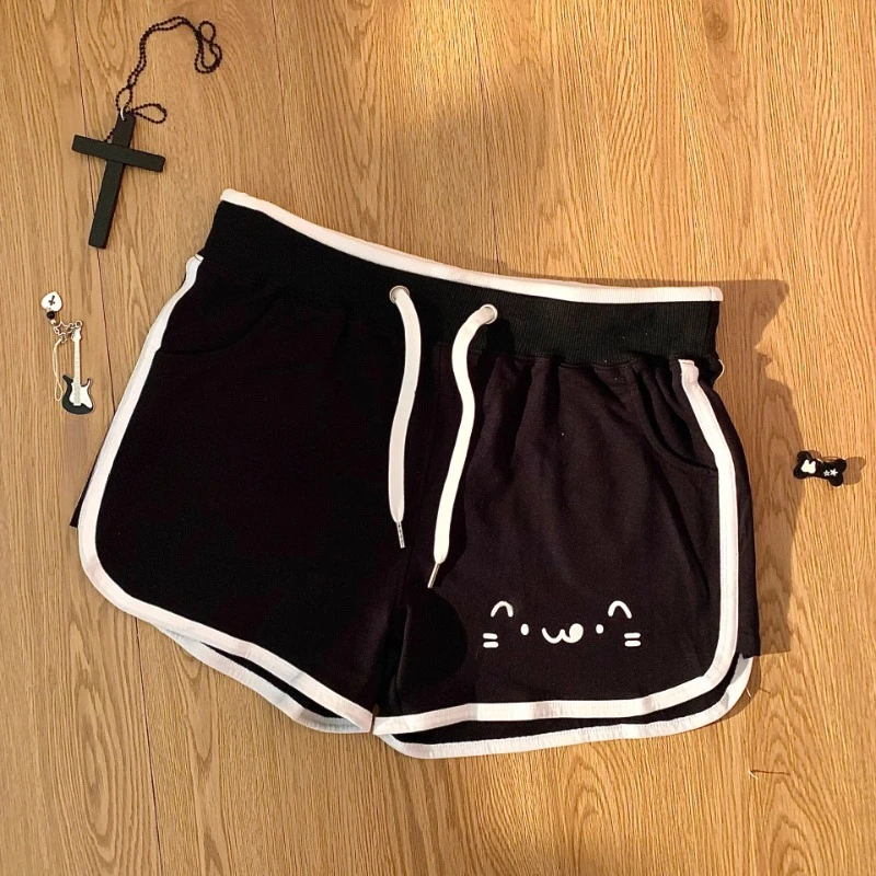 Women Clothing Japanese Shorts Bandage Casual Fashion Summer Y2k Pants Bear Anime Print Booty Shorts Pantalones Cortos De Mujer