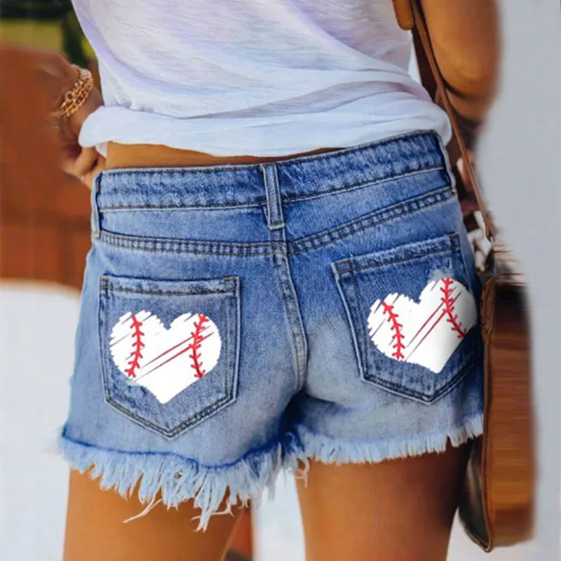 2024 Summer New Denim Shorts Women Fashion Trendy Hole Tassel Solid Color Single-breasted Short Female Hot Pants Streetwear