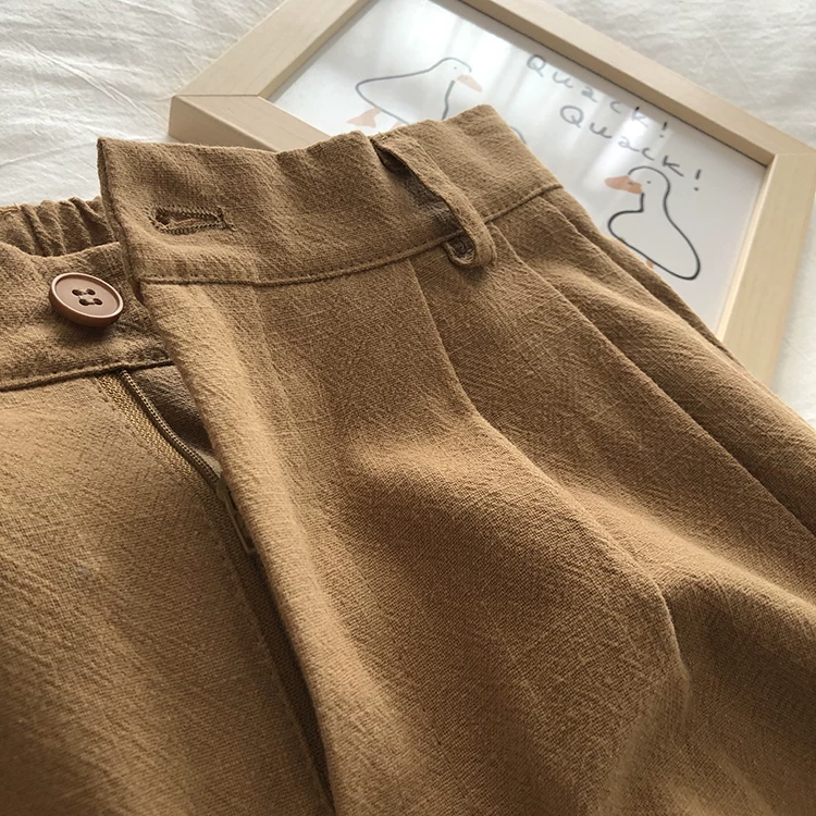 Limiguyue Breathable Cotton Linen Shorts Japanese Retro High Waist Wide Leg Bermuda Shorts Suit Casual Summer Woman Loose J200