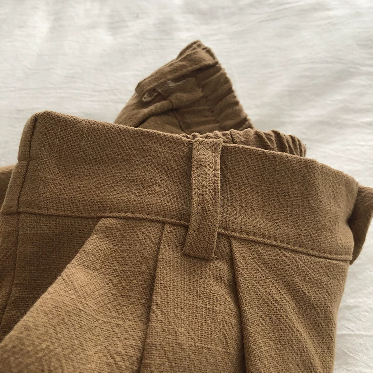 Limiguyue Breathable Cotton Linen Shorts Japanese Retro High Waist Wide Leg Bermuda Shorts Suit Casual Summer Woman Loose J200