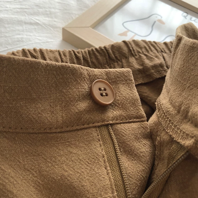 Limiguyue Breathable Cotton Linen Shorts Japanese Retro High Waist Wide Leg Bermuda Shorts Suit Casual Summer Woman Loose J200