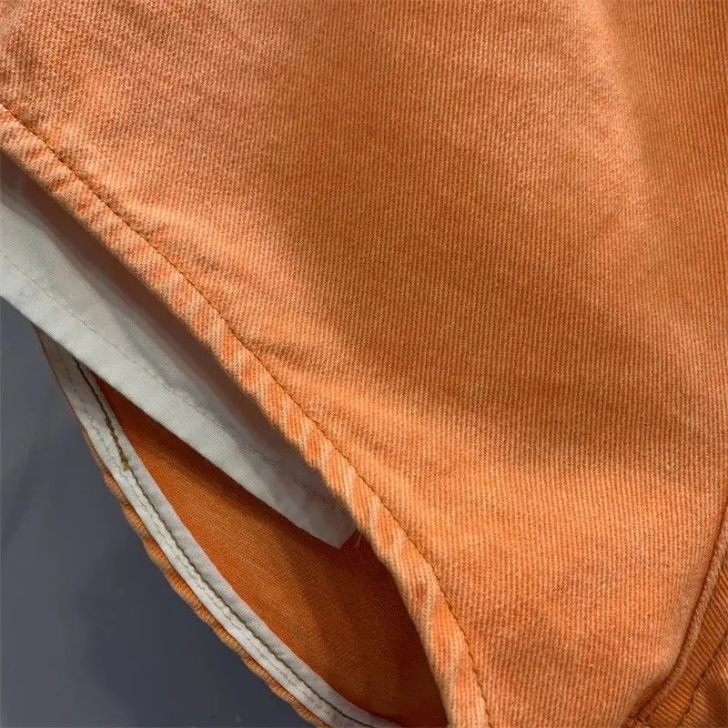 2026 Summer New Orange Denim Shorts Women High Waist Pockets Sexy Hot Pants Jean Shorts Denim Shorts Pants