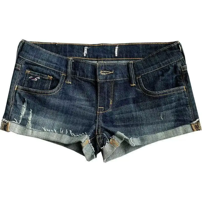 2026 Casual Women's Denim Shorts 2000s Aesthetic High Waist New Fashion Hot Girls Multi-Pocket Button Super Short Hot Pants