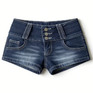 2026 Casual Women's Denim Shorts 2000s Aesthetic High Waist New Fashion Hot Girls Multi-Pocket Button Super Short Hot Pants