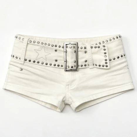 2026 Casual Women's Denim Shorts 2000s Aesthetic High Waist New Fashion Hot Girls Multi-Pocket Button Super Short Hot Pants