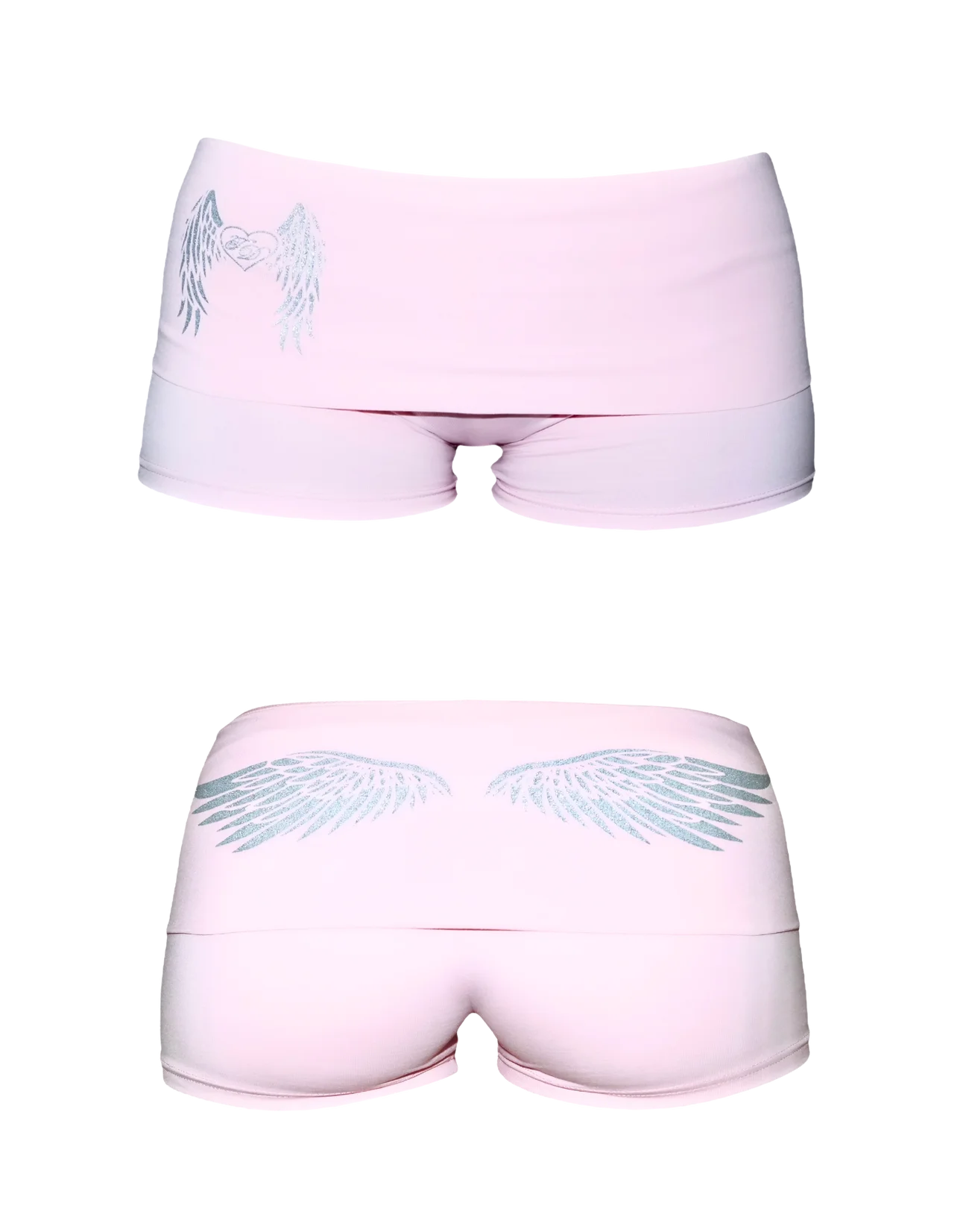 Black Pink sexy slim tight shorts Y2K Fashion Harajuku Vintage wing print aesthetic Summer cool Breathable fashion High street