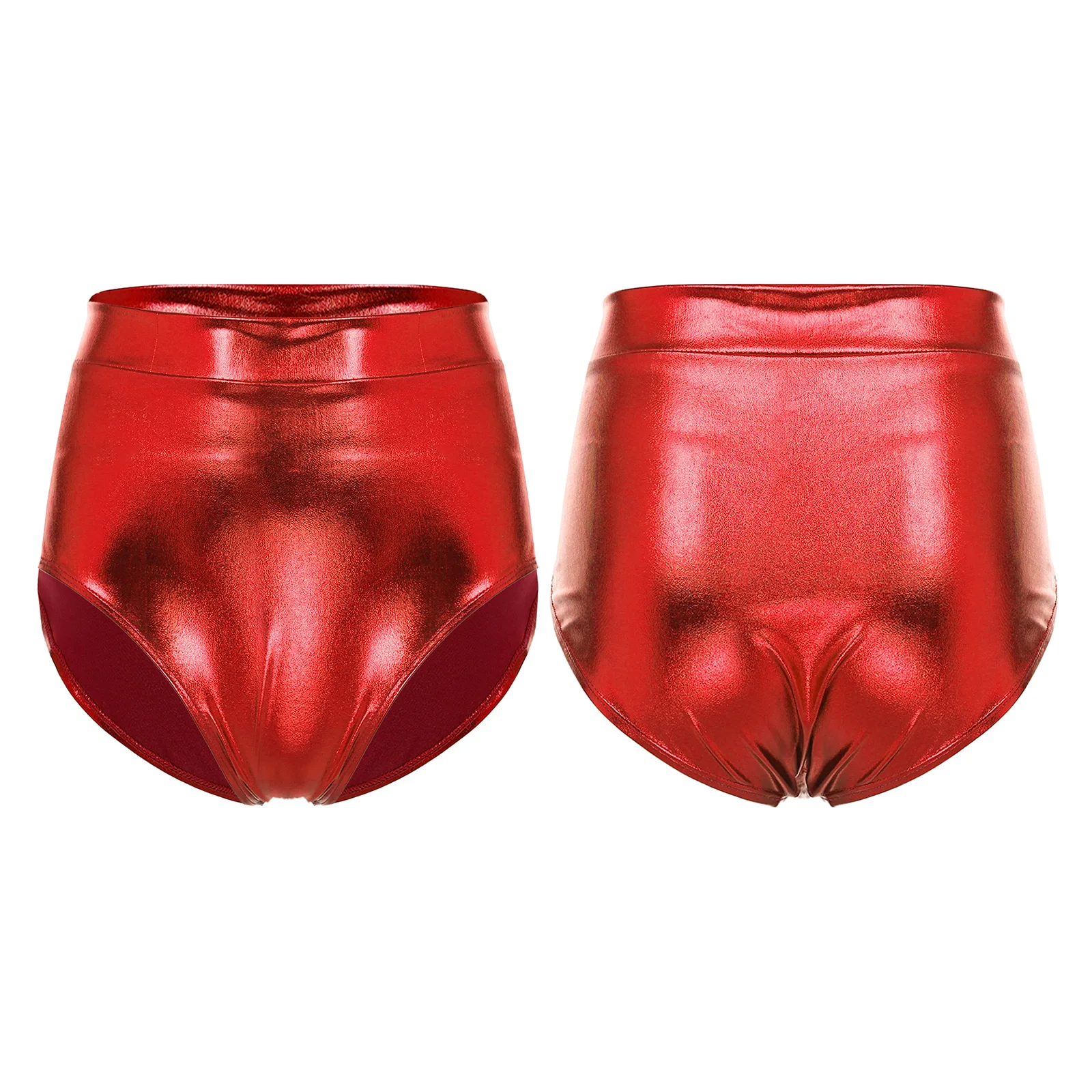Womens Metallic Booty Shorts Shiny Panties Bikini Briefs Hot Pants Music Festival Rave Pole Dance Bottoms Party Costume Clubwear
