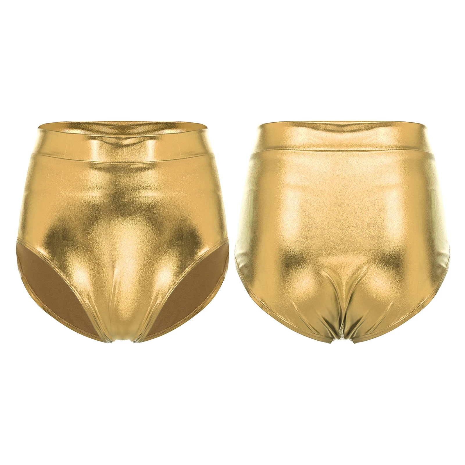 Womens Metallic Booty Shorts Shiny Panties Bikini Briefs Hot Pants Music Festival Rave Pole Dance Bottoms Party Costume Clubwear