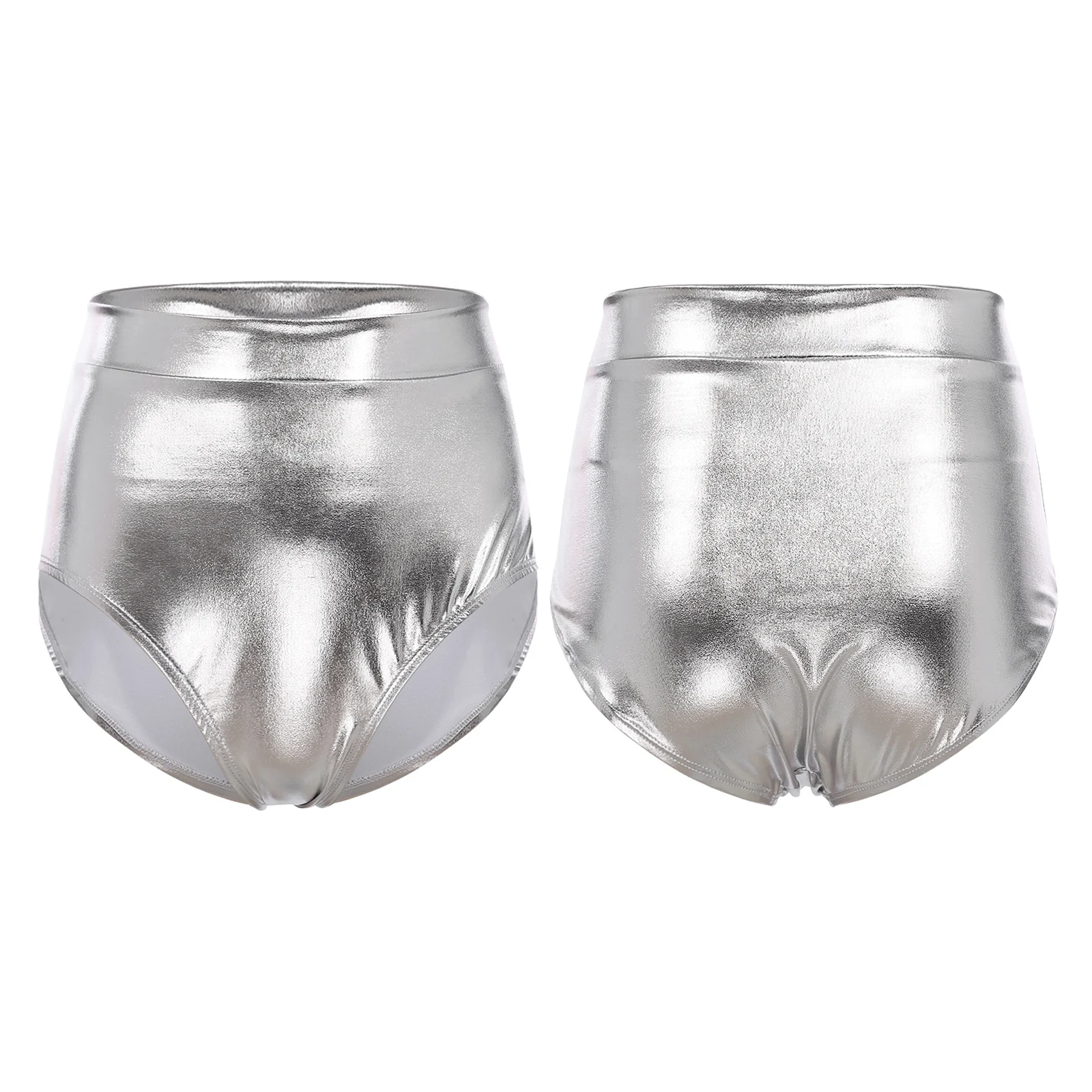 Womens Metallic Booty Shorts Shiny Panties Bikini Briefs Hot Pants Music Festival Rave Pole Dance Bottoms Party Costume Clubwear