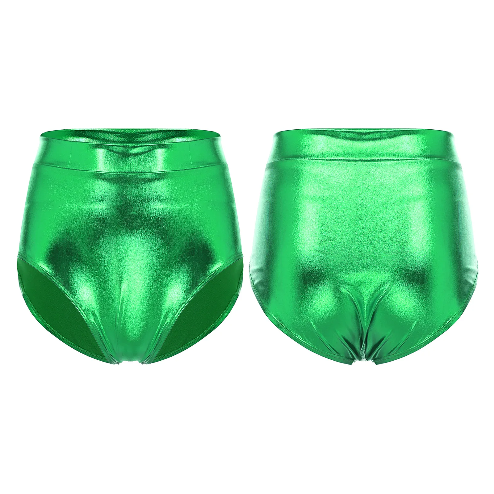 Womens Metallic Booty Shorts Shiny Panties Bikini Briefs Hot Pants Music Festival Rave Pole Dance Bottoms Party Costume Clubwear