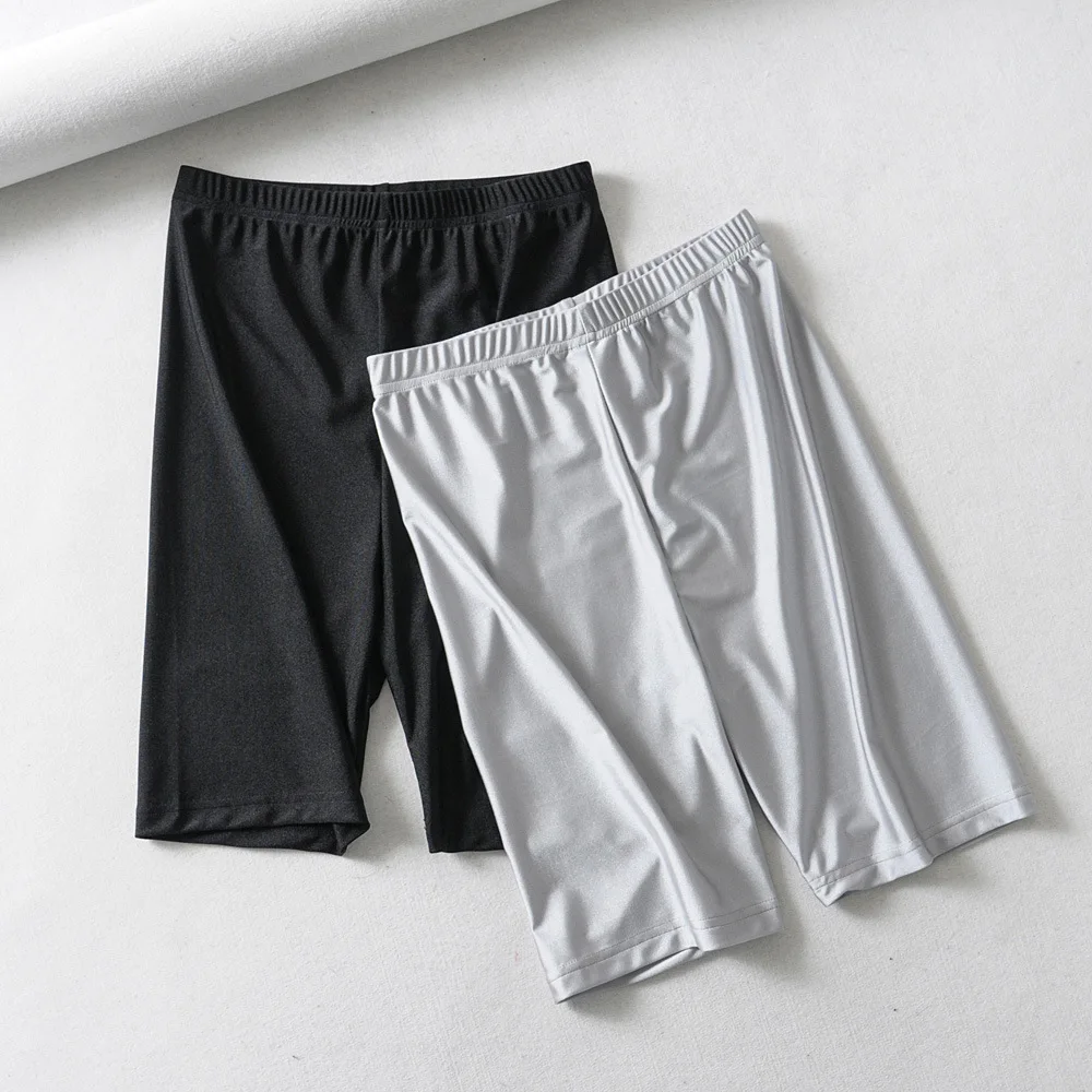 BKLD Streetwear Harajuku Solid Color Biker Shorts Silver Black High Waist Bodycon Running Shorts Women Summer Clothes For Women