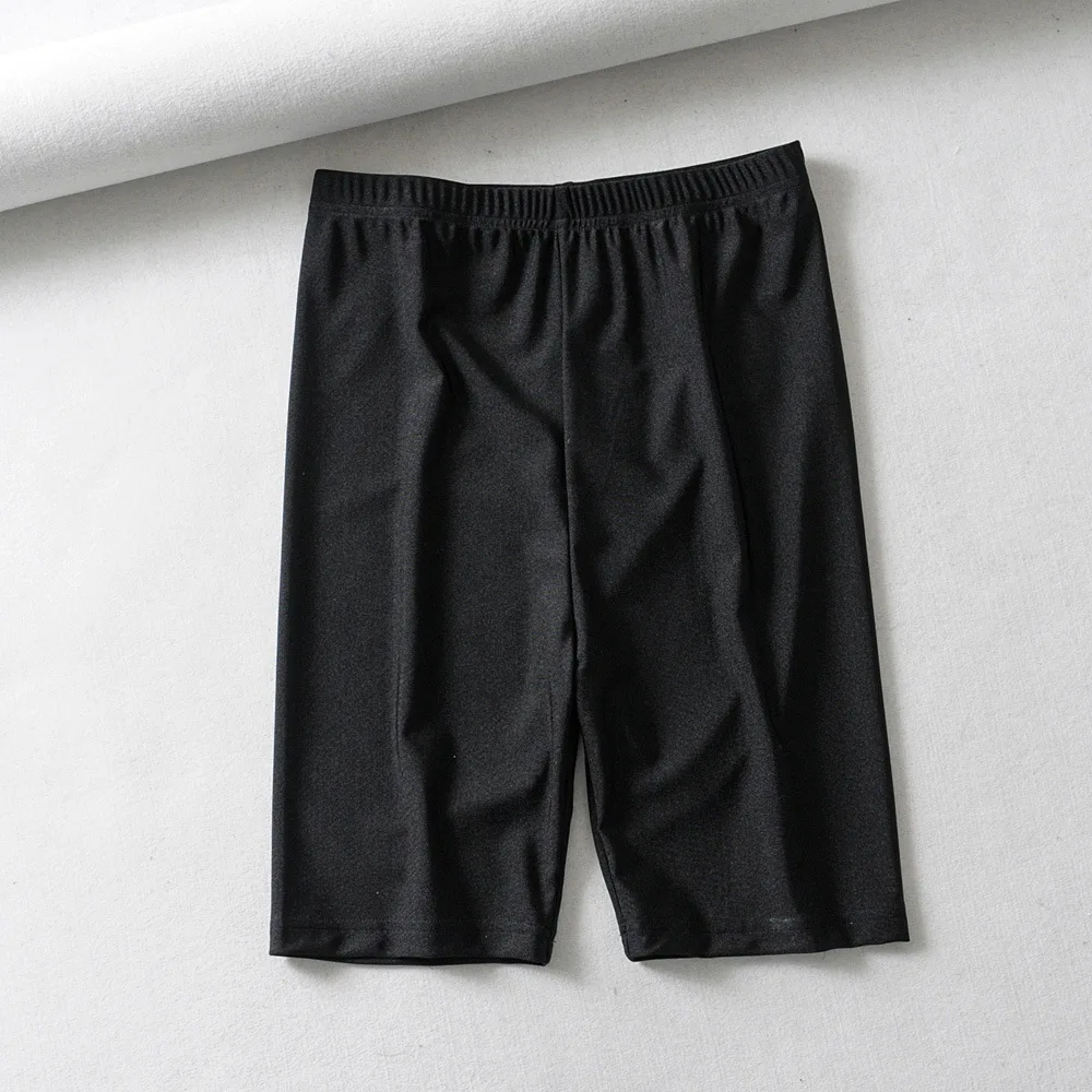 BKLD Streetwear Harajuku Solid Color Biker Shorts Silver Black High Waist Bodycon Running Shorts Women Summer Clothes For Women