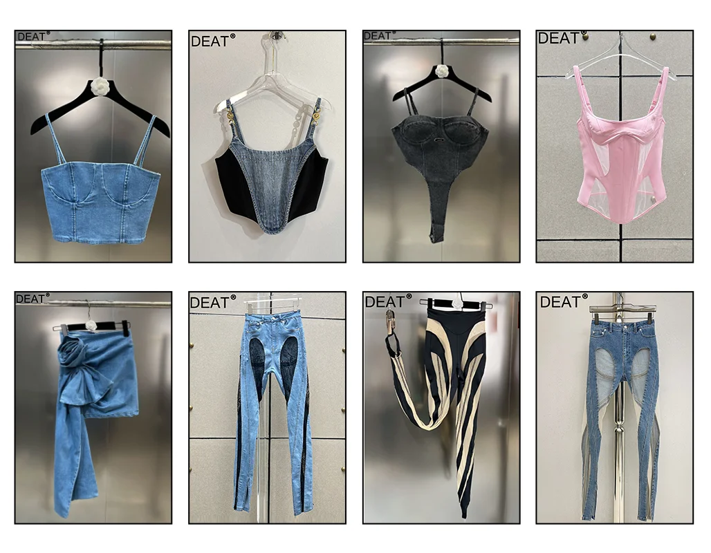 DEAT Streetwear Fashion Diamond Beads Feather Tassels Denim Shorts For Women High Waist Short Pants 2024 Female Autumn 11XX5620