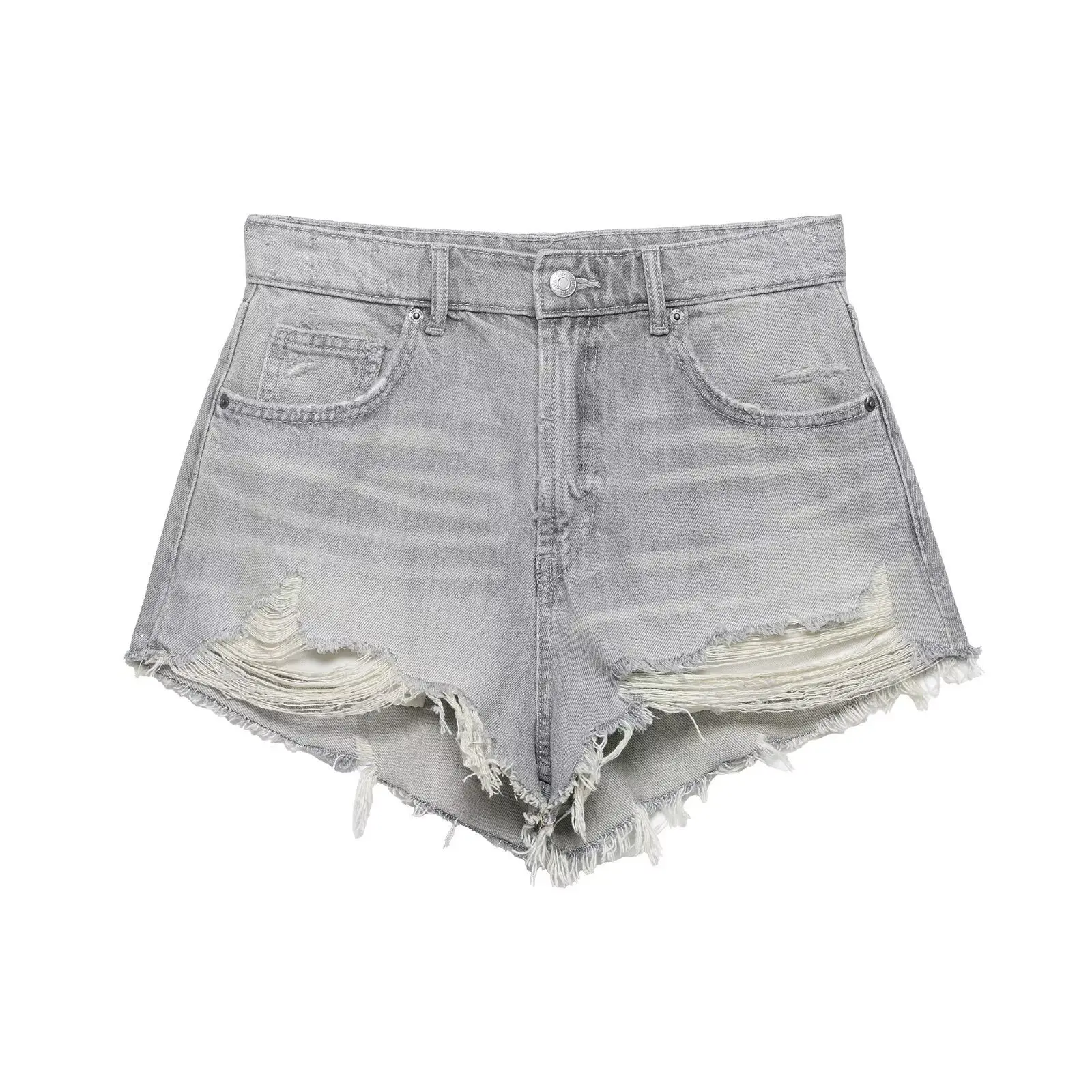 2026 Summer New Women's Hole Shorts Female Fashion High-waisted Casual Short Jeans