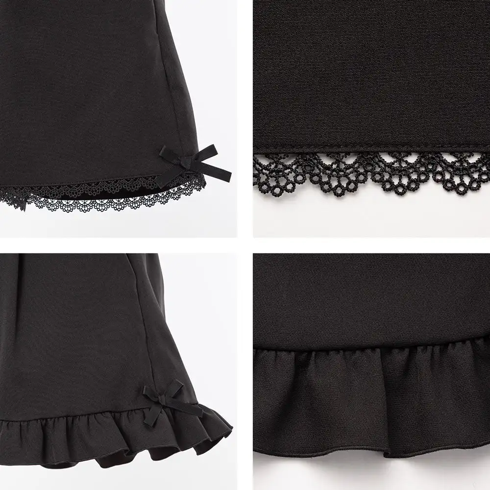 Japanese Mine Style All-Match Bottoming Short Pants Lace Stitching Bow Sweet Cute Elastic High Waist Loose Shorts for Women