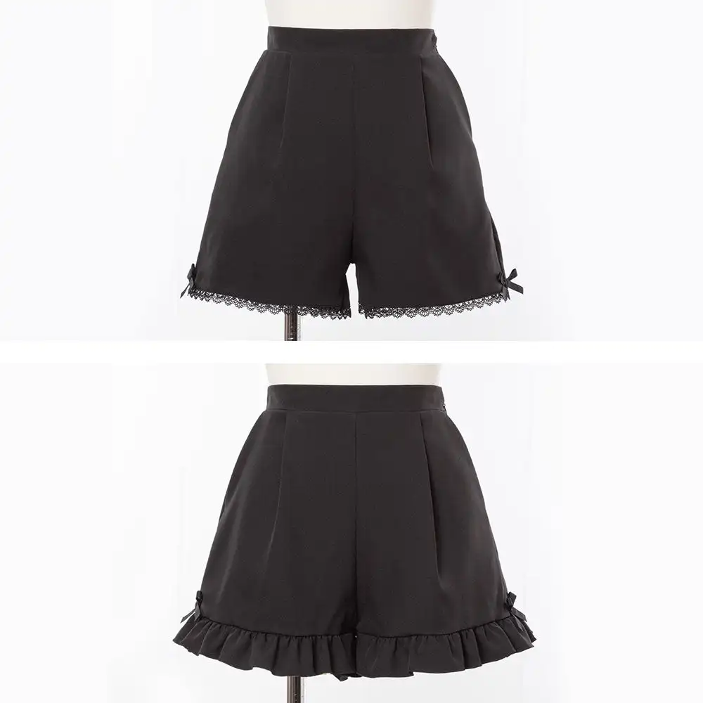 Japanese Mine Style All-Match Bottoming Short Pants Lace Stitching Bow Sweet Cute Elastic High Waist Loose Shorts for Women