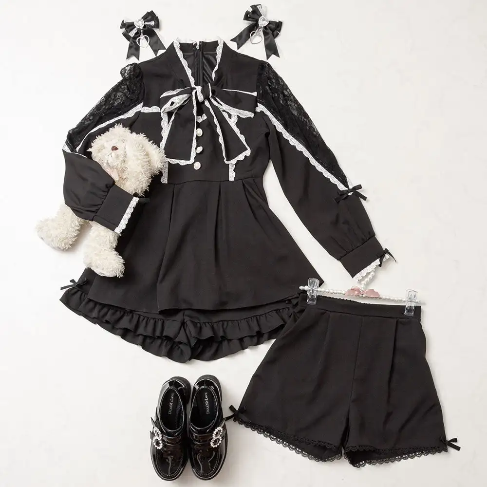 Japanese Mine Style All-Match Bottoming Short Pants Lace Stitching Bow Sweet Cute Elastic High Waist Loose Shorts for Women