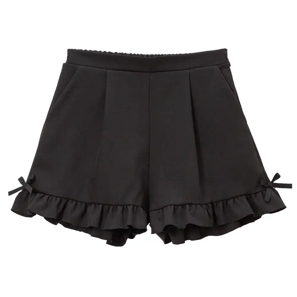 Japanese Mine Style All-Match Bottoming Short Pants Lace Stitching Bow Sweet Cute Elastic High Waist Loose Shorts for Women