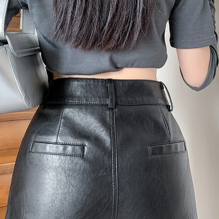 2026 PU Leather Shorts Women New Fashion Punk Style High-waisted Solid Female High Street Y2k Shorts Woman