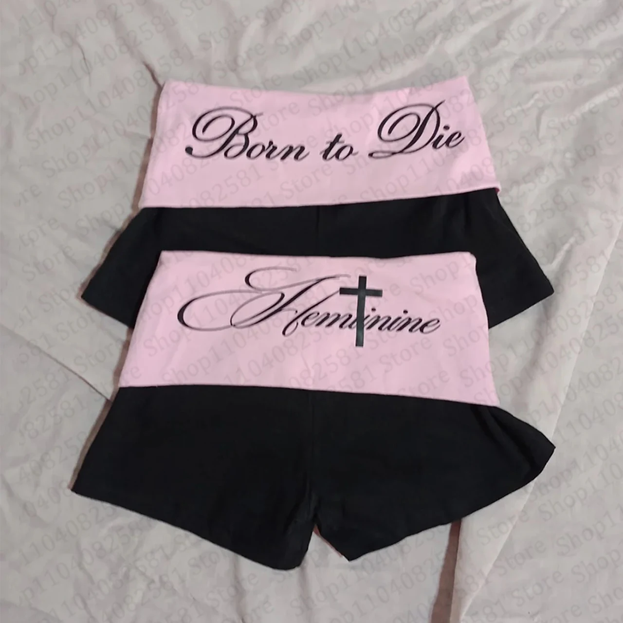 Summer Aesthetics Retro 2000s Fashion Letter Printed Casual Basic Shorts Gothic Hip Hop Rock Street Style Emo Girls Punk