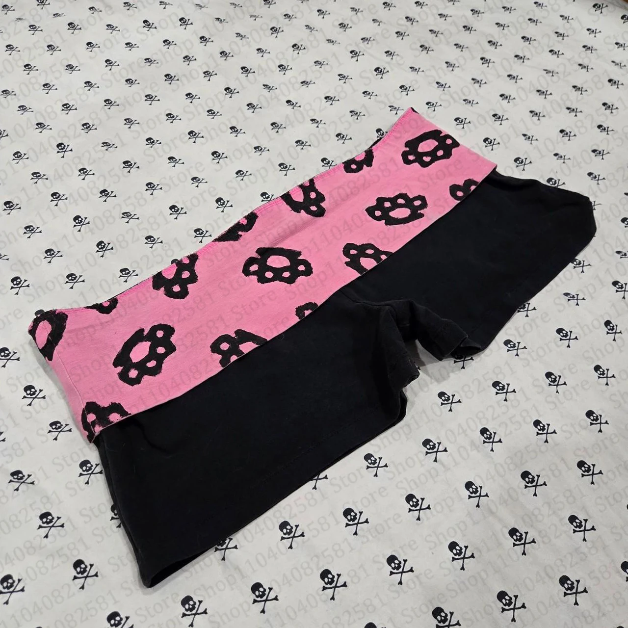 Summer Aesthetics Retro 2000s Fashion Geometric Print Casual Basic Shorts Gothic Hip Hop Rock Street Style Emo Girls Punk