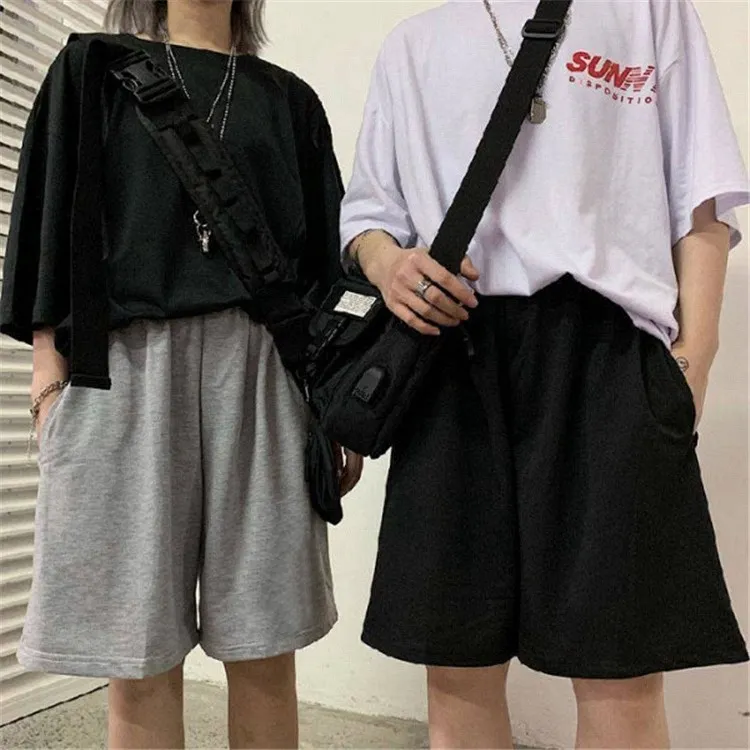 Loose Casual Large Sports Shorts Elastic Waist Korean Style Short High Waist Pants Fitness Running Shorts Women Summer Harajuku
