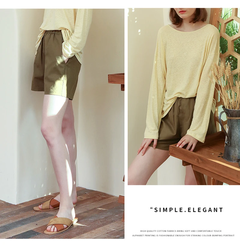 Women's High Waist Cotton Linen Shorts 2025 Casual Summer Solid Elastic Harajuku Blue Streetwear Calças Femininas