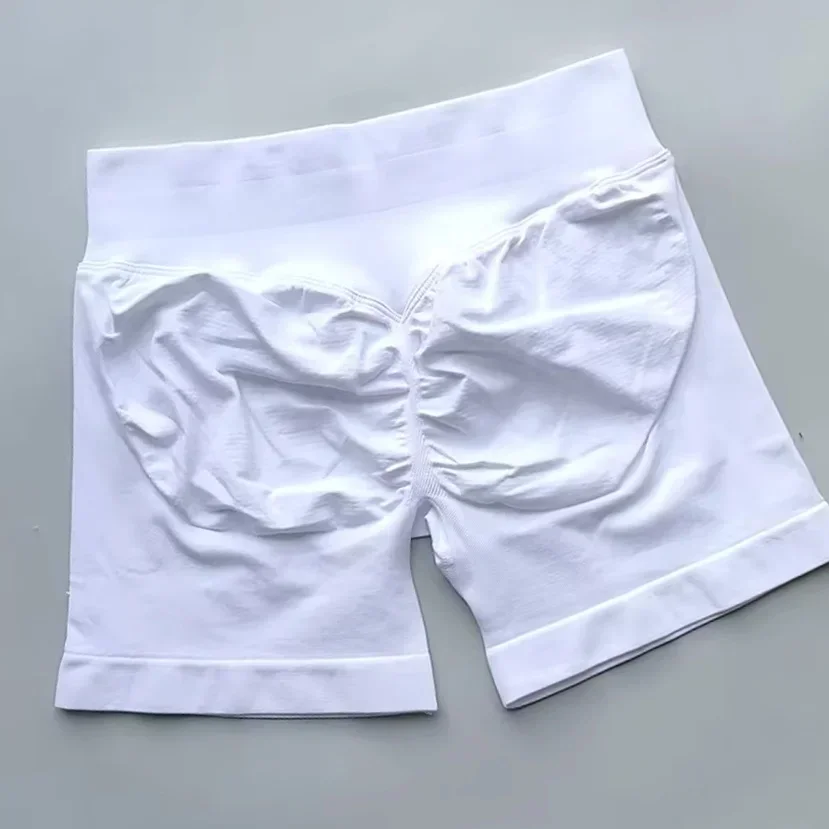 Women Fitness High Waist Shorts Ribbed Waist Seamless Scrunch Workout Gym Shorts Hight Stretch Running Fashion Yoga Shorts