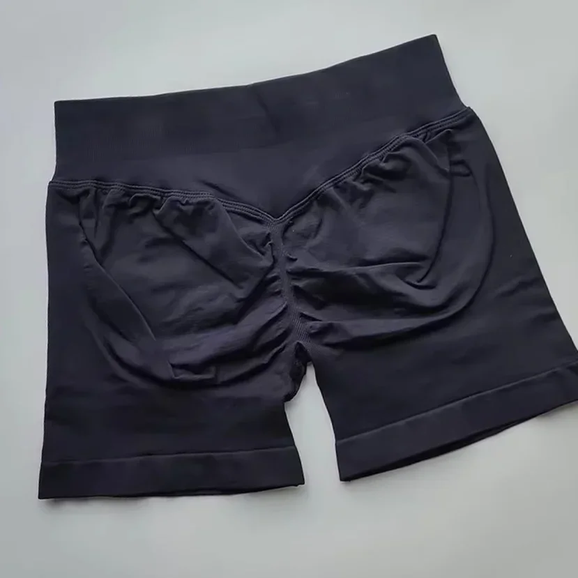 Women Fitness High Waist Shorts Ribbed Waist Seamless Scrunch Workout Gym Shorts Hight Stretch Running Fashion Yoga Shorts