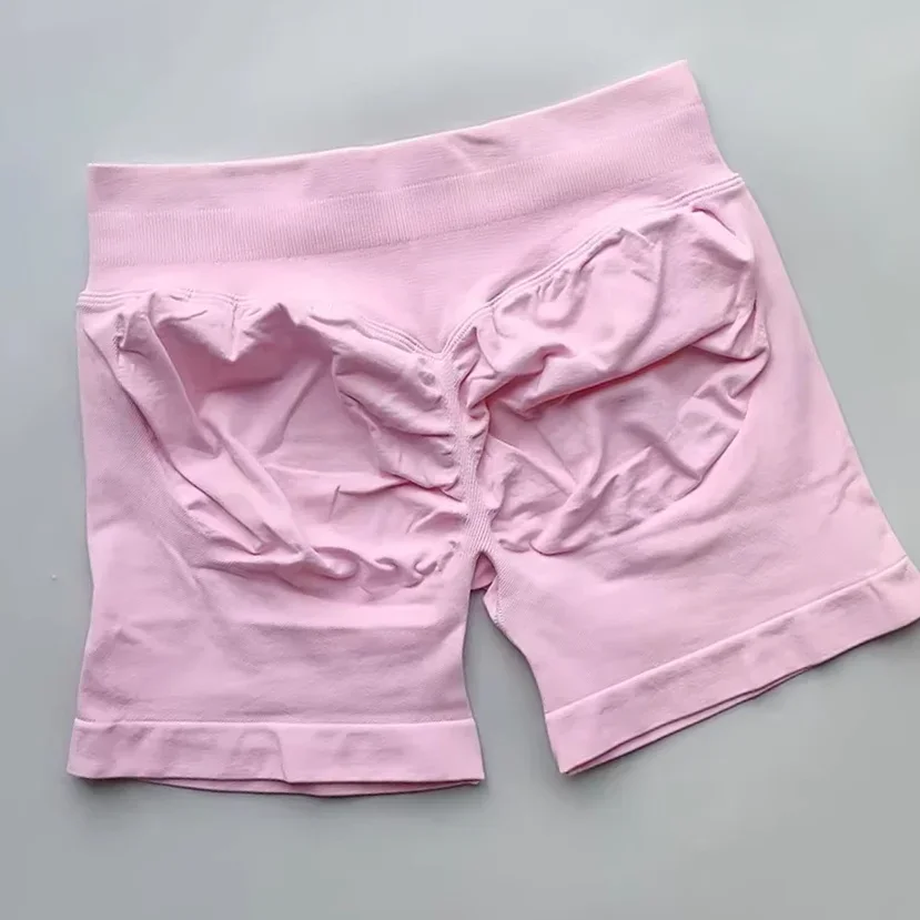 Women Fitness High Waist Shorts Ribbed Waist Seamless Scrunch Workout Gym Shorts Hight Stretch Running Fashion Yoga Shorts