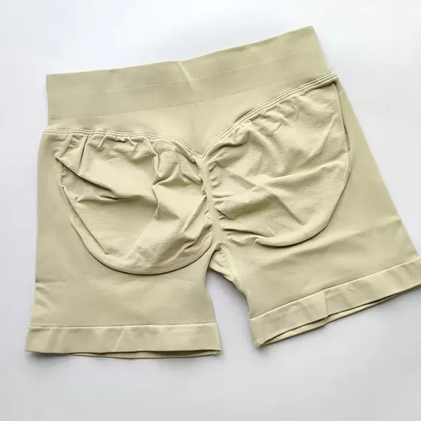 Women Fitness High Waist Shorts Ribbed Waist Seamless Scrunch Workout Gym Shorts Hight Stretch Running Fashion Yoga Shorts