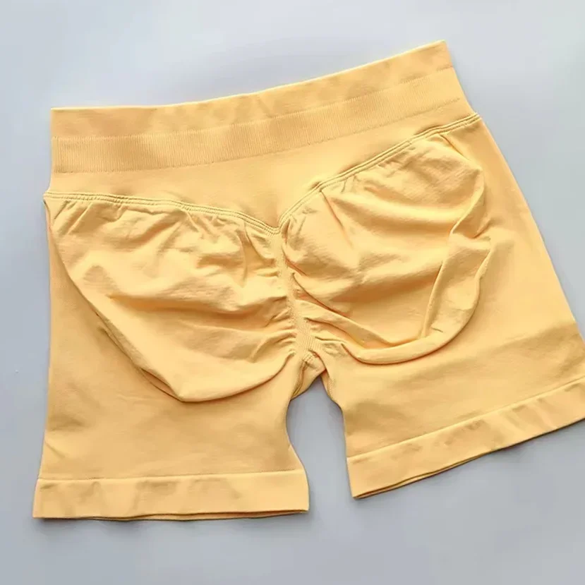 Women Fitness High Waist Shorts Ribbed Waist Seamless Scrunch Workout Gym Shorts Hight Stretch Running Fashion Yoga Shorts