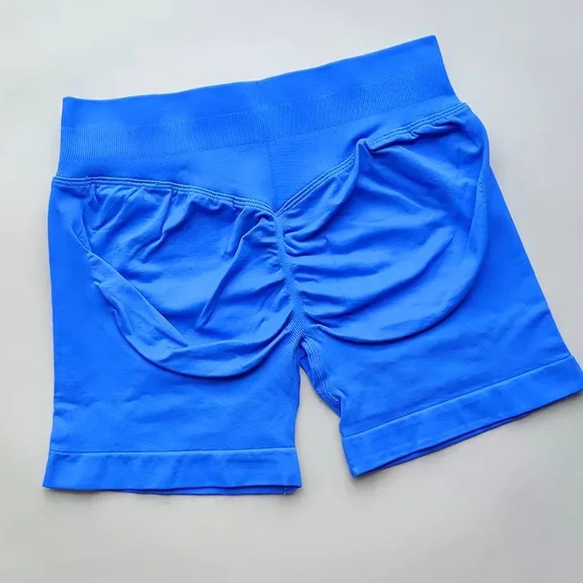 Women Fitness High Waist Shorts Ribbed Waist Seamless Scrunch Workout Gym Shorts Hight Stretch Running Fashion Yoga Shorts