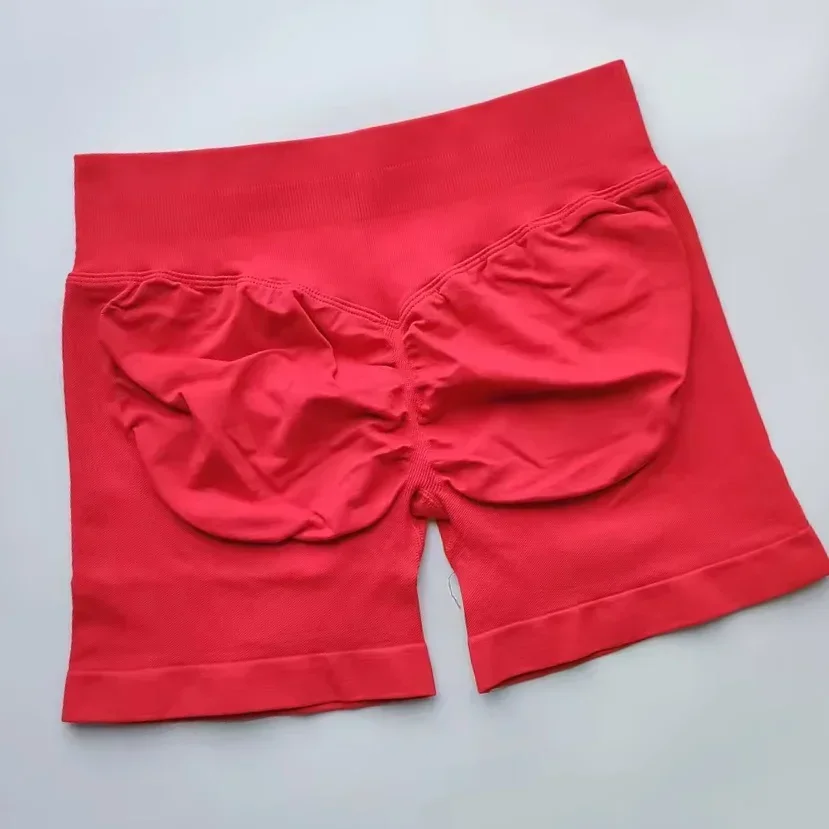 Women Fitness High Waist Shorts Ribbed Waist Seamless Scrunch Workout Gym Shorts Hight Stretch Running Fashion Yoga Shorts