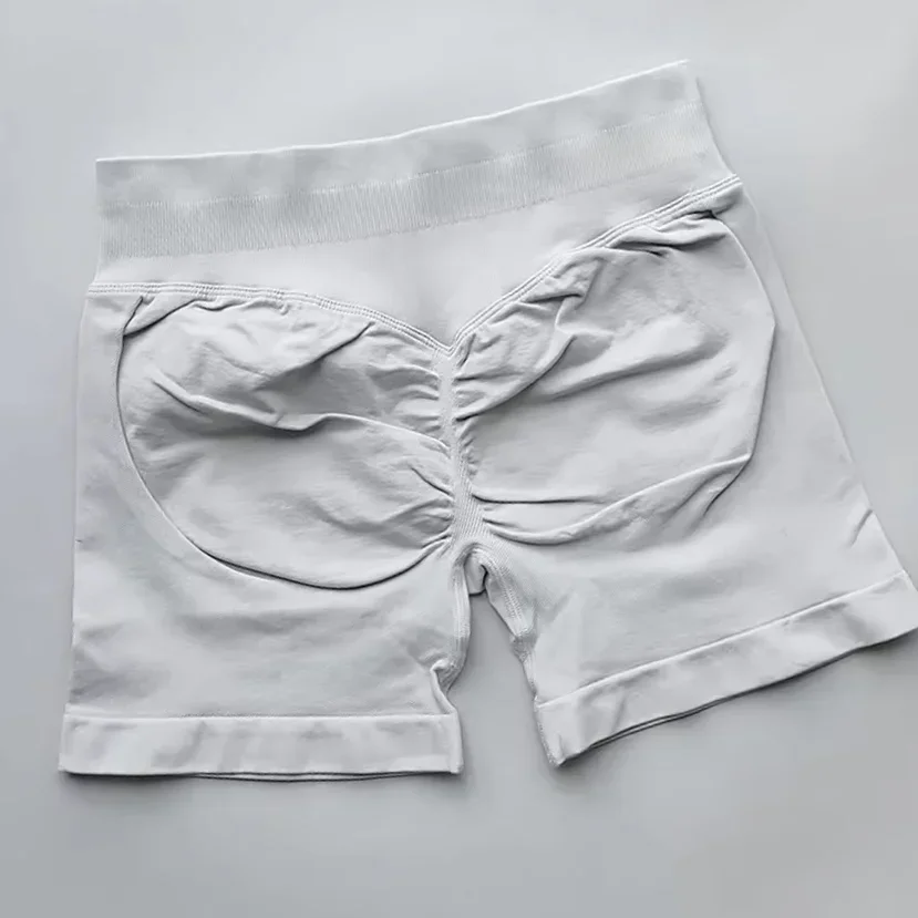 Women Fitness High Waist Shorts Ribbed Waist Seamless Scrunch Workout Gym Shorts Hight Stretch Running Fashion Yoga Shorts