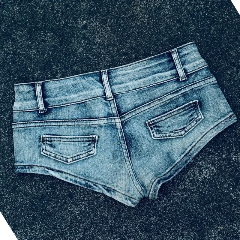 2026 Summer New Old Rivet Denim Shorts Women's Super Ultra Low Waist Design Hot Girls Y2k Jeans Shorts