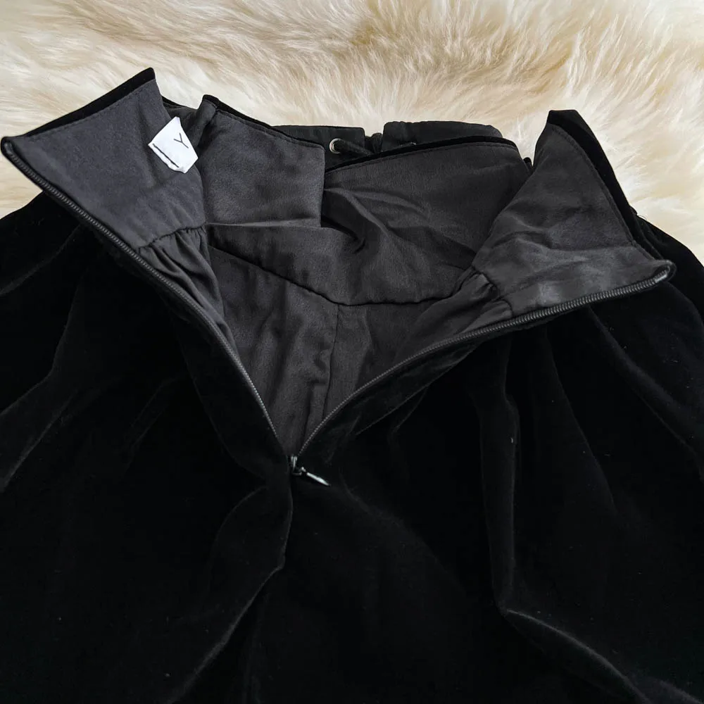 High Waist Black Women Shorts 2025 New Bottoms Bandage Fashion Sweet Black Booty Shorts Cute Velvet Pantalones Cortos De Mujer