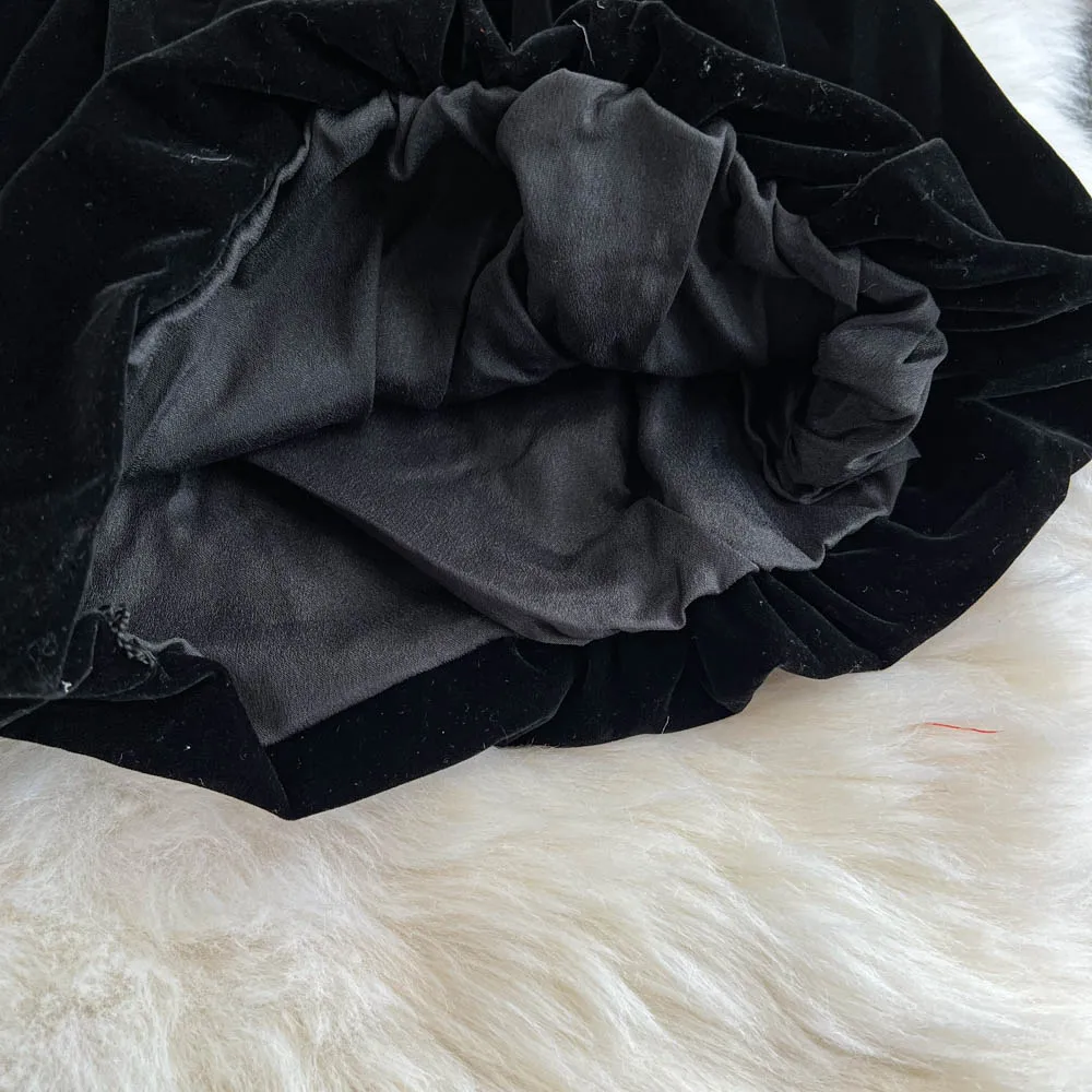 High Waist Black Women Shorts 2025 New Bottoms Bandage Fashion Sweet Black Booty Shorts Cute Velvet Pantalones Cortos De Mujer