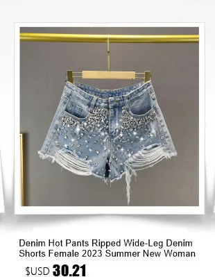High Waist Tassel Broken Denim Shorts Women Summer Korean Version Raw Edge Wide Leg Loose Plus Size Jean Shorts Female
