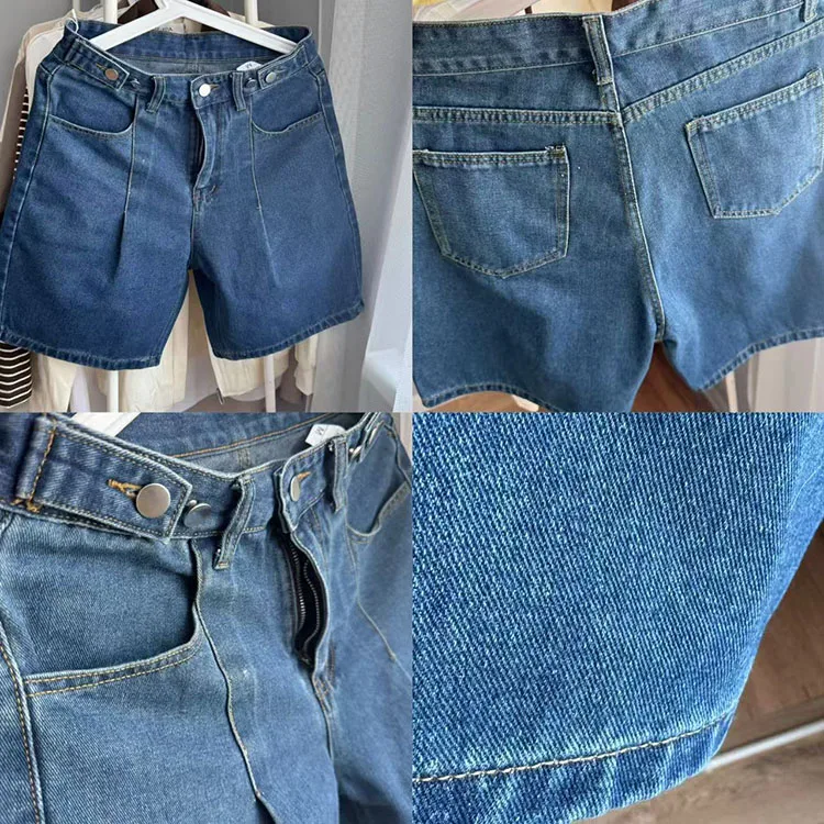 Summer Jean Shorts Women Denim High Waist Black Baggy Short Jeans Summer Pants Women's Bermuda Denim Shorts Wide Leg For Women