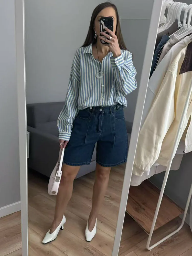 Summer Jean Shorts Women Denim High Waist Black Baggy Short Jeans Summer Pants Women's Bermuda Denim Shorts Wide Leg For Women
