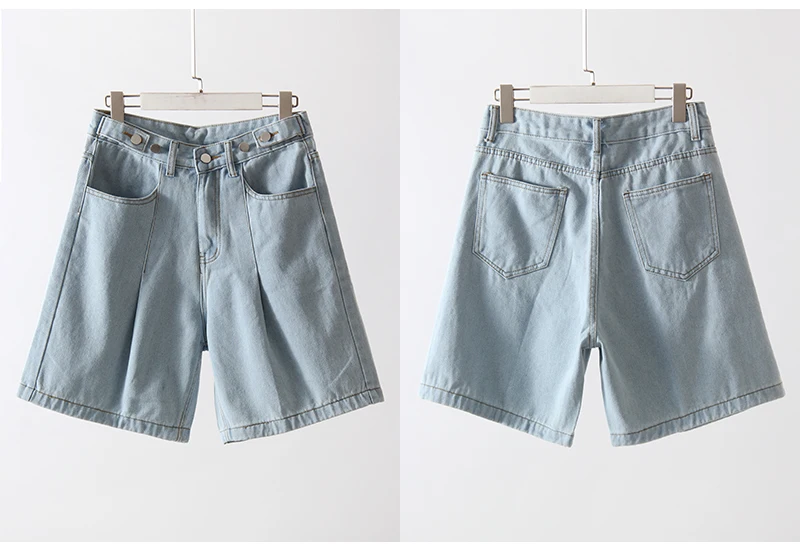 Summer Jean Shorts Women Denim High Waist Black Baggy Short Jeans Summer Pants Women's Bermuda Denim Shorts Wide Leg For Women