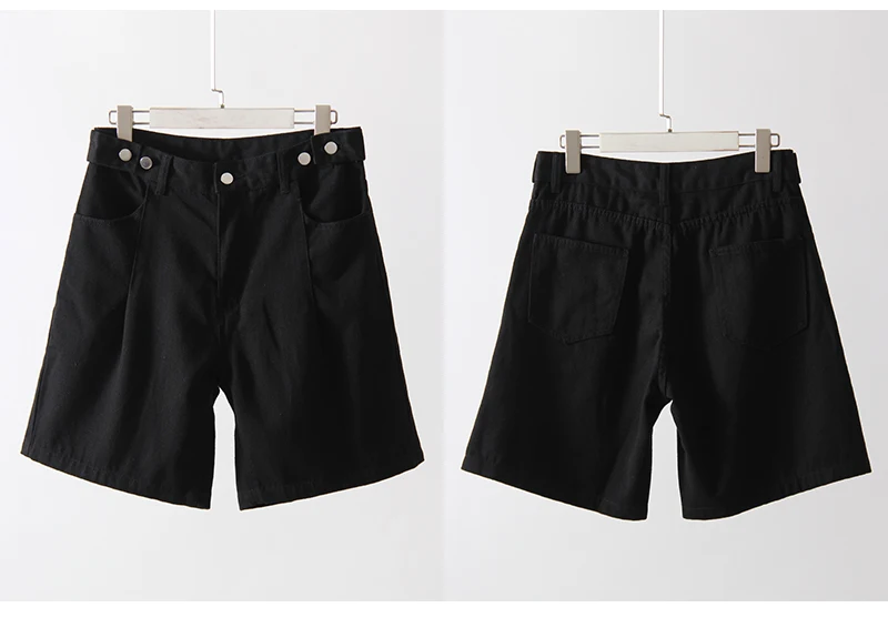 Summer Jean Shorts Women Denim High Waist Black Baggy Short Jeans Summer Pants Women's Bermuda Denim Shorts Wide Leg For Women