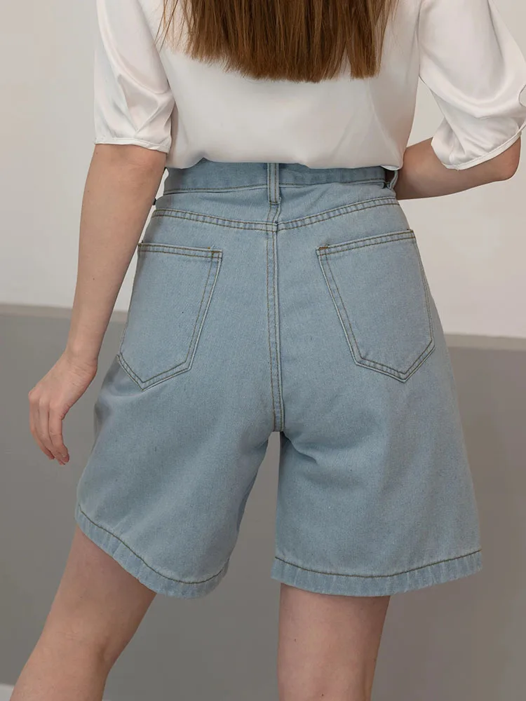 Summer Jean Shorts Women Denim High Waist Black Baggy Short Jeans Summer Pants Women's Bermuda Denim Shorts Wide Leg For Women