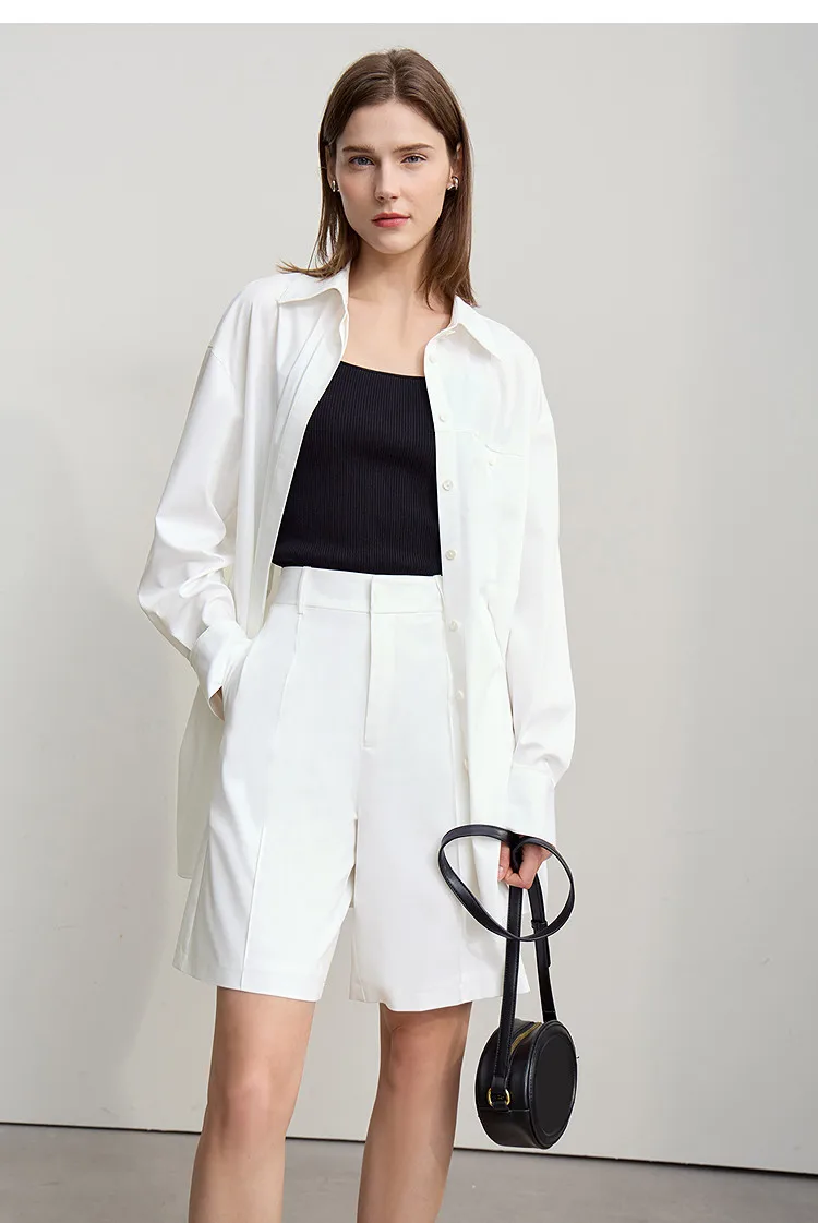 Amii Women's Shorts 2026 Autumn New Toothpick Pleated Casual Shorts Women's Loose Versatile Straight Five-point Pants 12621019
