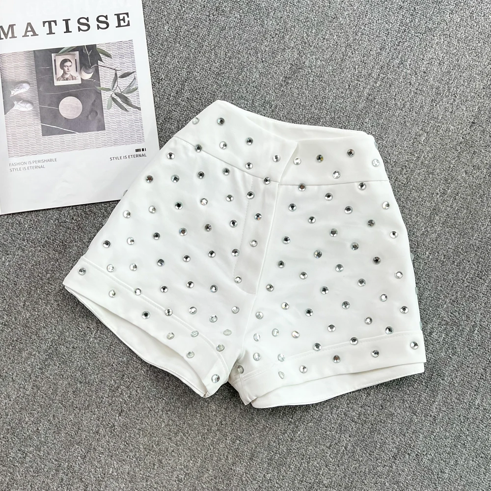French Chic Summer High Waisted Womens Shorts Sequined Sexy Girl Booty Shorts Streetwear Club Casual Short Pants Dropshipping