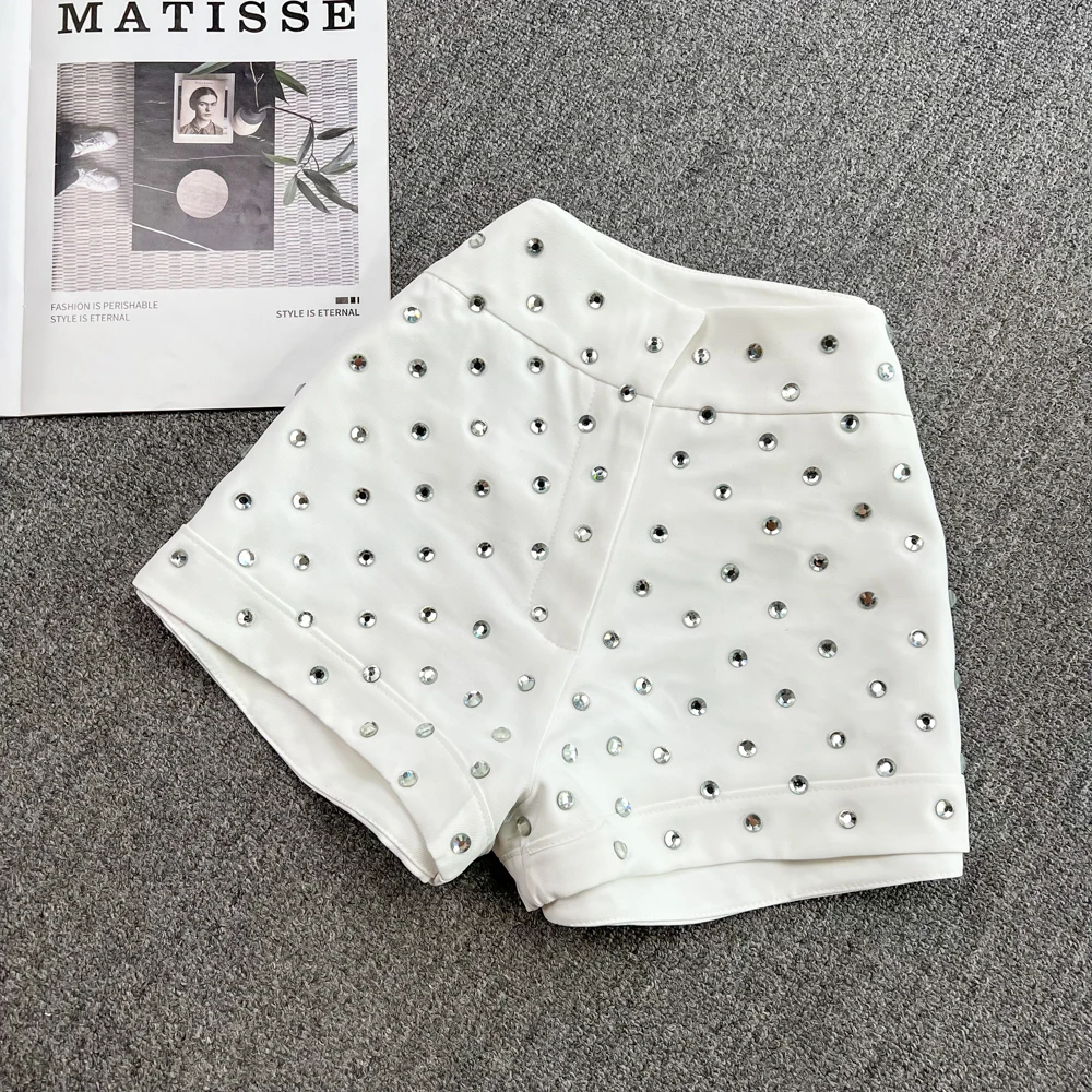 French Chic Summer High Waisted Womens Shorts Sequined Sexy Girl Booty Shorts Streetwear Club Casual Short Pants Dropshipping