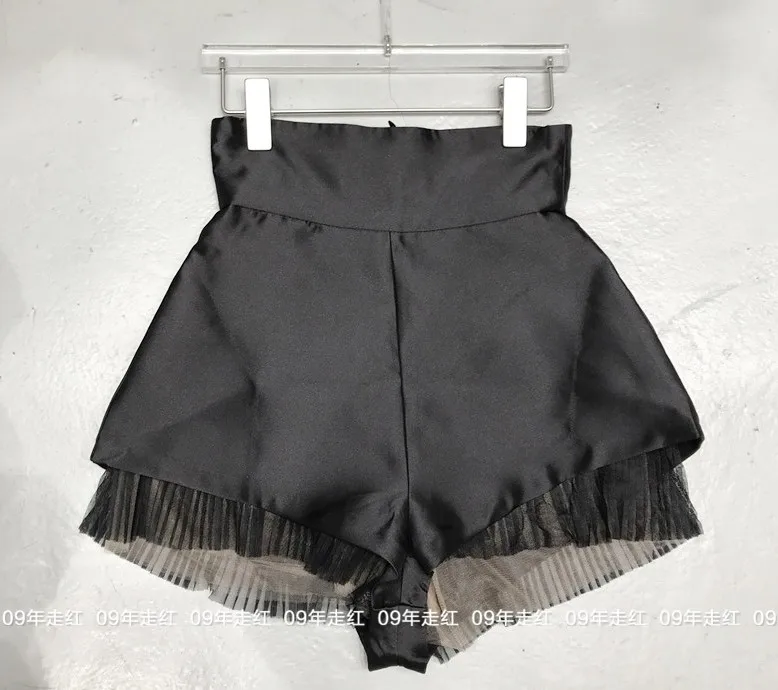 Fashion High-waisted Fluffy Pants 2025 Spring and Summer New Satin Casual Loose Wide-leg Suit Shorts Women's Versatile Shorts